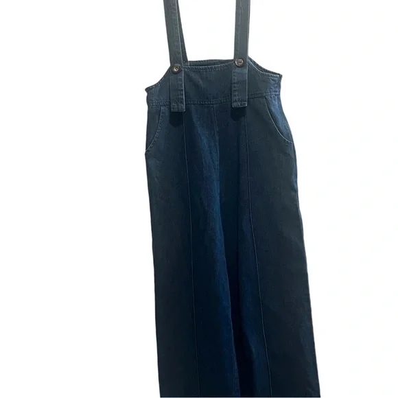 LE LIS Denim Jean Wide Leg Overalls - Picture 5 of 14